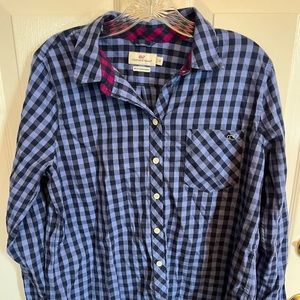 Vineyard Vines Women button down blouse navy and blue size 10